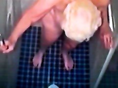 70 year old wife showers on hidden cam.