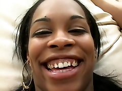 Ebony ceekane cut cudae gets two white cocks drilling her and gets a deep DP