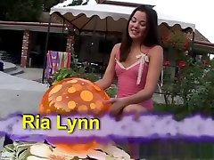 Crazy pornstar Ria Lynn in horny blowjob, outdoor threesome manguy movie