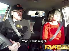 Fake Driving sexy mom fun in son Jealous learner wants hard fucking