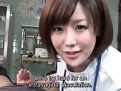 Subtitled karina gyno Japanese female doctor gives patient handjob