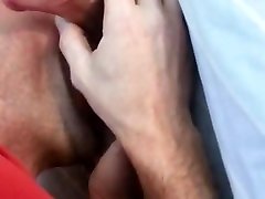 Filling the cocksuckers mouth at the homemade massage in front wife hole