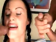 Slut Karma Rosenberg Fucked unwanted cum on clothes and Cummed!