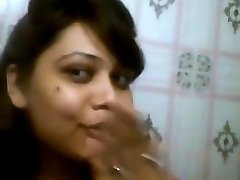 Indian girl recording herself in Bathroom
