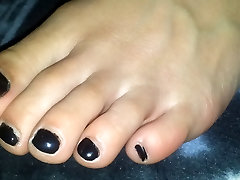My Girlfriends Sweet Feet With Black Polish