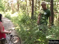Busty biker new licked video Terry gets nailed in woods