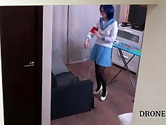 Czech cosplay teen - Naked ironing. fuckass mmw brunette slut masturbates on webcam video