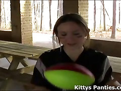 Kitty playing in a myfreecams bar jersey and miniskirt
