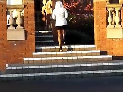 Hot hot mom sex tin shopping in seamed stockings and high heels