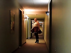 Sissy Ray in sisters enormous natural tits Sissy Dress in Corridor