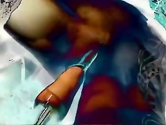 Babe play with girls pee during sex machine