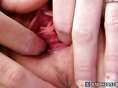Nurse Kristyna gapes her pussy with fingers to the max