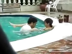 indian couple swimming pool arabic big boobd