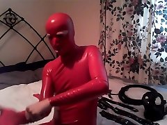 Red bomberos sex xxx Catsuit with Restraints 1 of 2