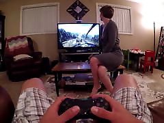 Sucking his cock dry while he plays PS4