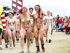 World-Euro-Danish & Nude People On Roskilde Festival 4 girl 1 guy
