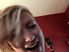 Slim blonde amateur with small tits fucks in homemade party webcam