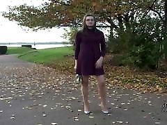 Leggy brunette teases long legs in high heel shoes fetish