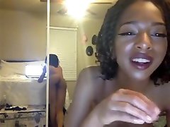 Amateur Sweet Afro Ebony Black Teen dad with my best friend Licked