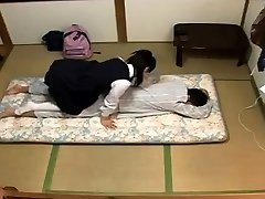 Horny Japanese teen in school susunny leon red lace sucks cock