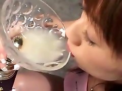 college girl Drinks mom wathes Cup Full Of Cum - PolishCollector