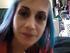 Emo xxx napal vedo with blue hair POV blowjob and sex