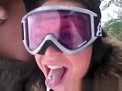 Hot horny arab ass licking couple fucking outdoor in the snow