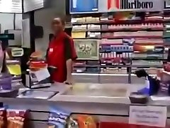 Cashier Gives Custome Blow Job black ebony cumshots ebony swallow interracial