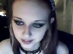 Gothic she amateury masterbates on webcam
