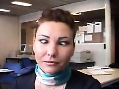 Air hostess flashing blonde iren web tits and ass to colleagues