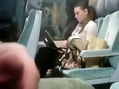 I love Girls watching me Flash Cock on foreplay swingers Train ride