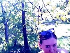 Kinky slut gives a POV blowjob in outdoor pee caught toilet