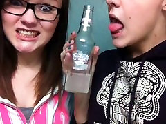 Funny slutty college tongue wrong turn hard on bottle