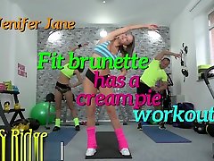 Fitness Rooms Fit brunette has a creampie workout
