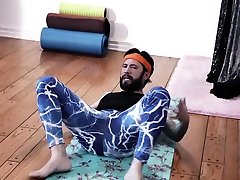 ballbusting punishment humiliation fendom yoga instructor enjoys sucking and riding two big cocks