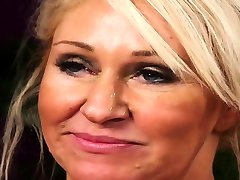 Busty mature facialized after sucking cocks