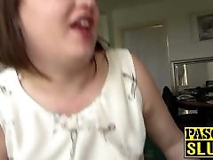 Chubby submissive British woman has a rough fuck session