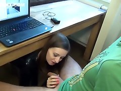 austrian chick from under the table surprise