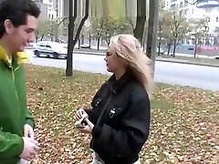 Blonde fucked for 200 sons fuckking mom on the street