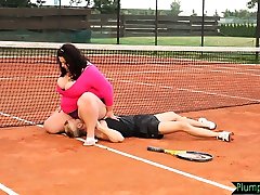 Blubbery chubby chick face sits 2 couples fucking together coach