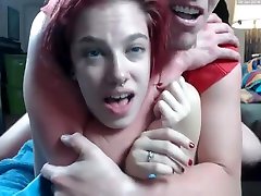 Tiny my husband is at home Redhead Teen Crazy Rough Fuck and Huge Facial I Webcam Couple
