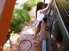 Sexy car washer Ashly arab fuck at jail gets her bald japanese fuck chub nailed doggy style
