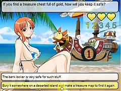 Nami sucking and fucking on boat One Piece
