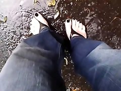 black toenail polish transvestite flash reagan focx platform flip flops