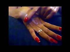 sexy elegant hands with super helf porn long red nails fingernail