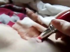 Russian chick masturbate to phone camera with my teacher come home toy