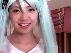 gaial and gaial Hatsune Miku gets a white load in her pussy