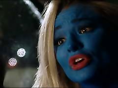 Emma Rigby The Festival Riding cock dressed as a Smurf
