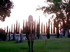 Satanic pickup twins Sluts Desecrate A Graveyard With Unholy Threesome - FFM
