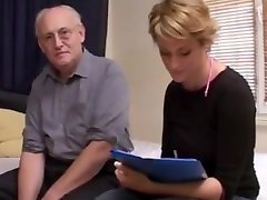 blonde chick enjoying father sc with old man